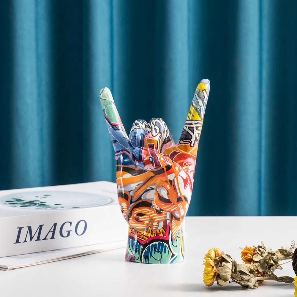 Rock On! Graffiti Hand Statue