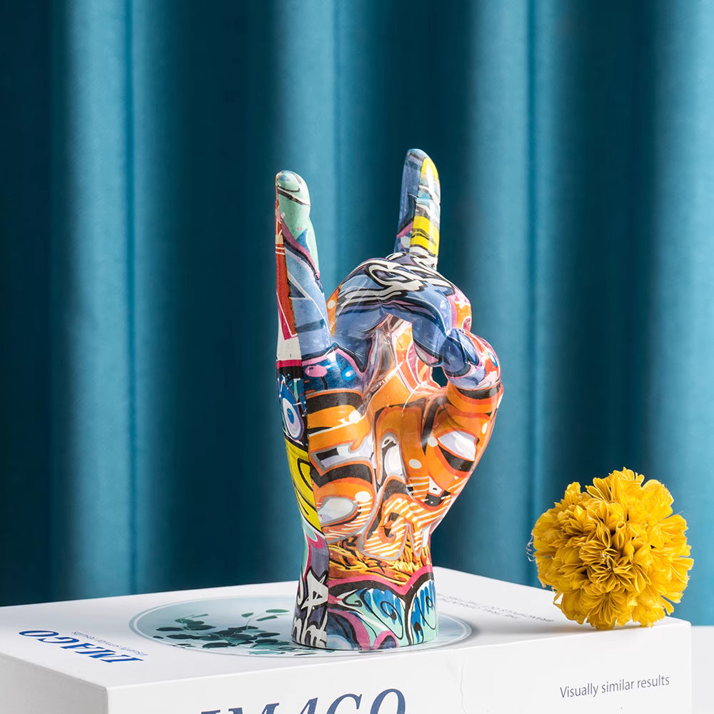 Rock On! Graffiti Hand Statue