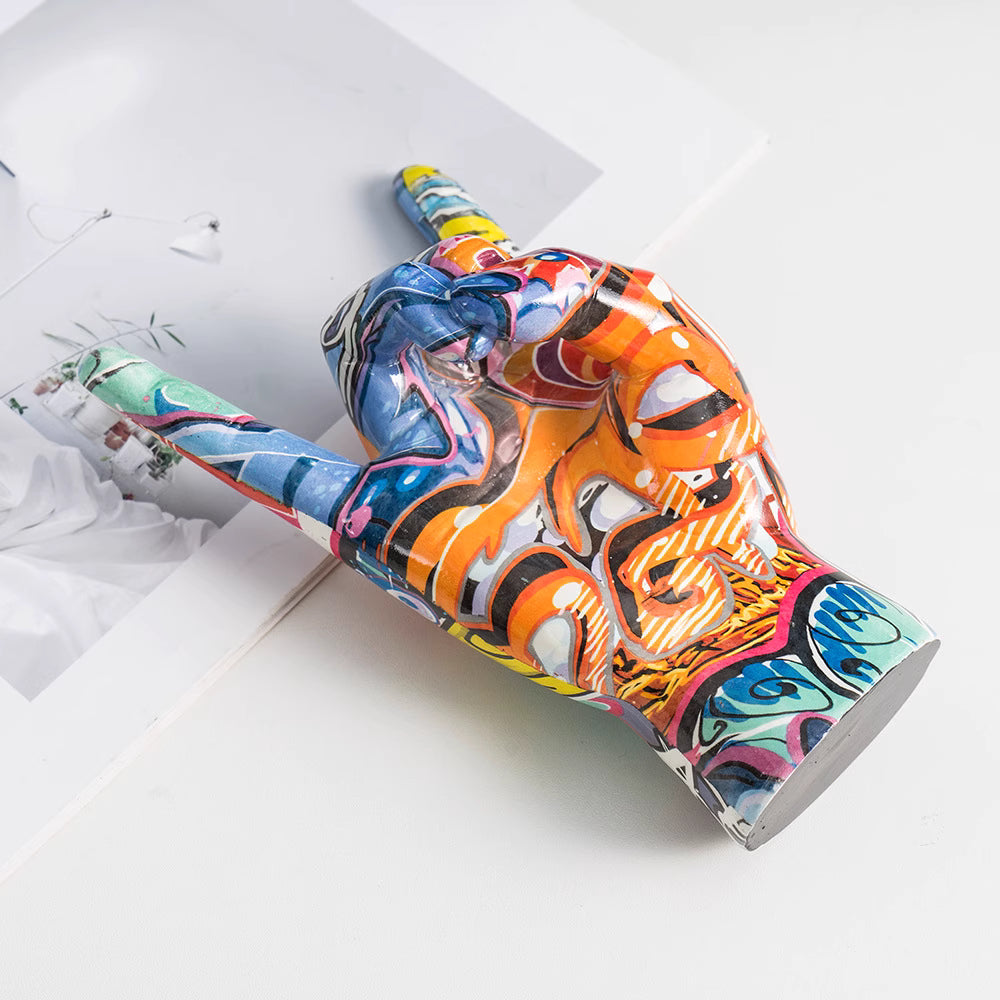 Rock On! Graffiti Hand Statue