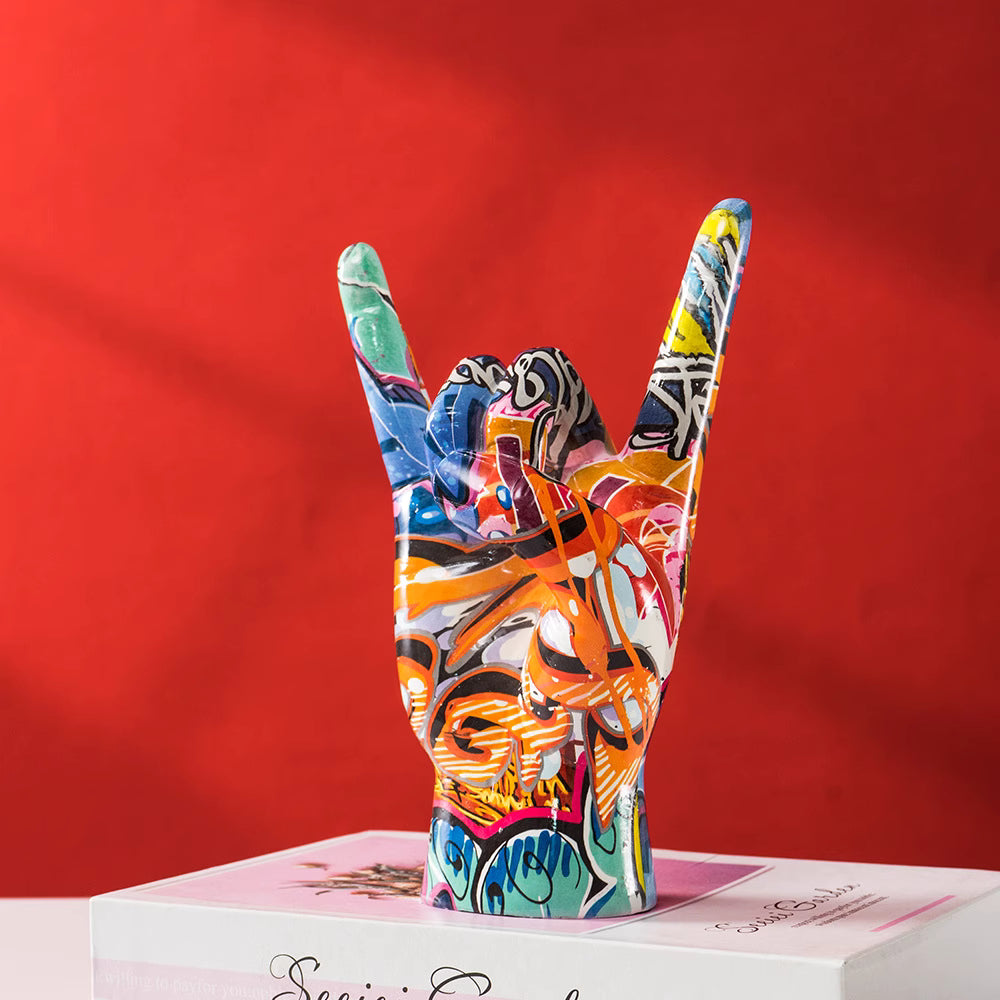 Rock On! Graffiti Hand Statue